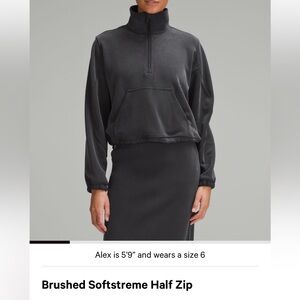 Lululemon Women's Brushed softstreme Half zip Black Size 10